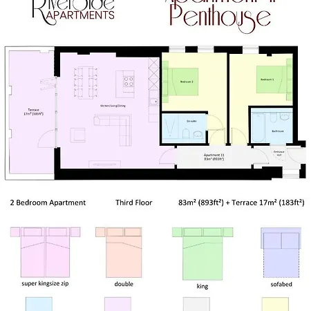 11 Penthouse 2 Bedrooms, Sleeps 4